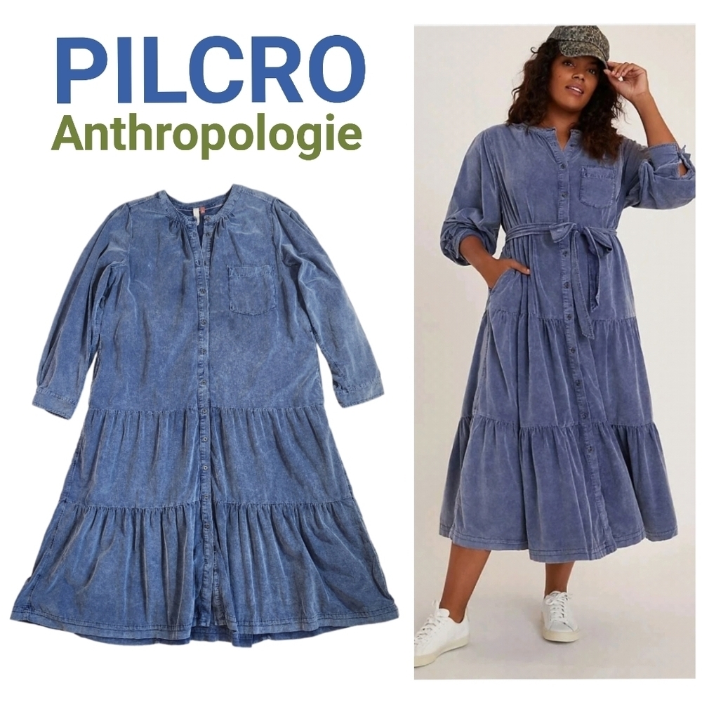 Anthropologie Blue Midi Dress